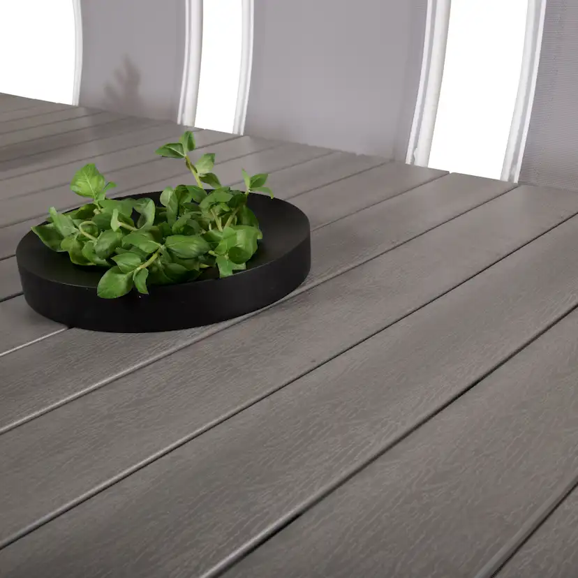 Levels Dining Table 224/324*100 - White Alu / Grey Aintwood Grå