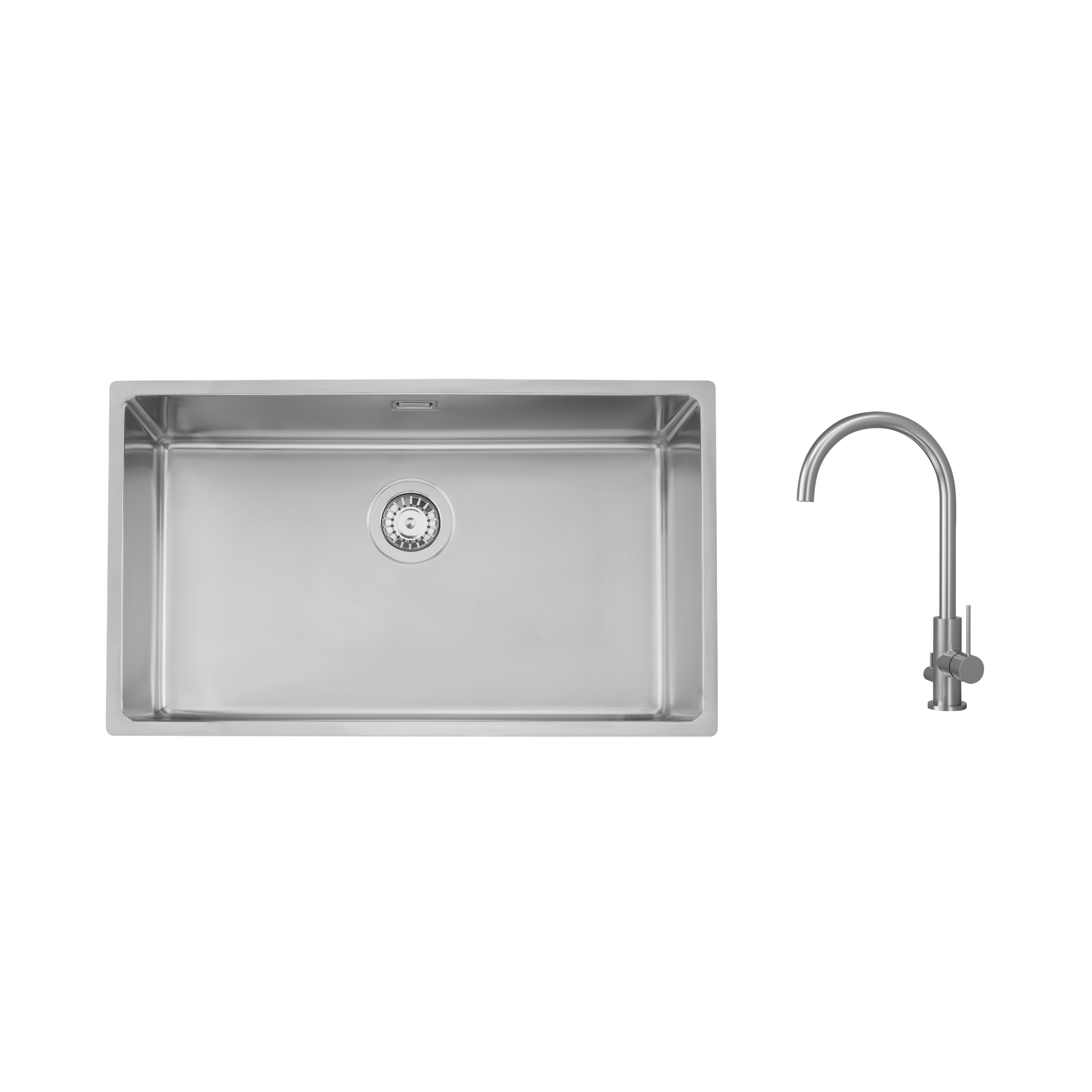 Diskho Stala Lagom-71 med Köksblandare Scandtap Steel Equip D