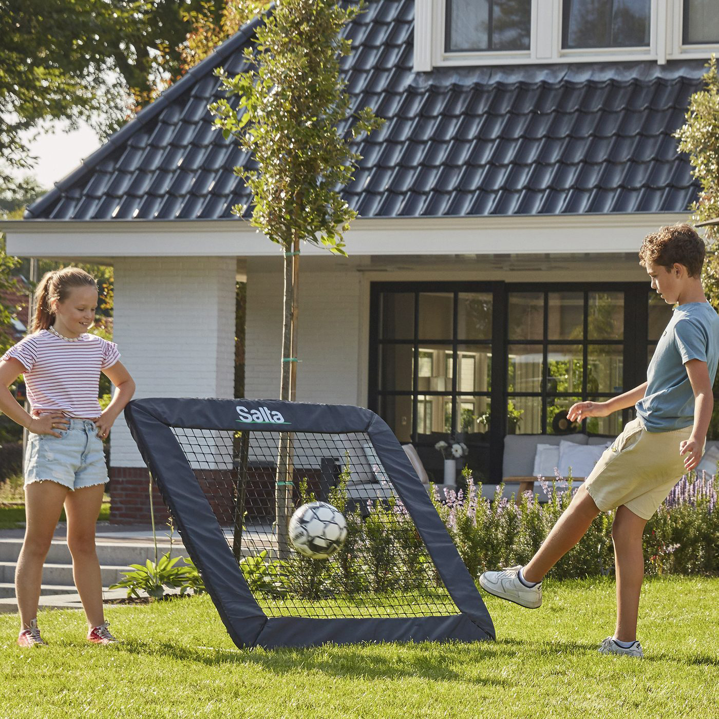 Fotbollsmål Salta Rebounder Fotbollsnät 124x124 cm