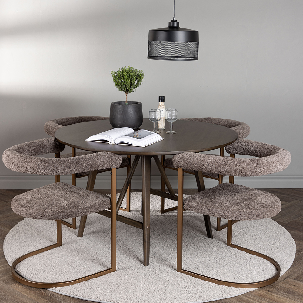 Matgrupp Venture Home Kaseidon Ø100 cm med 4 st Morning stolar
