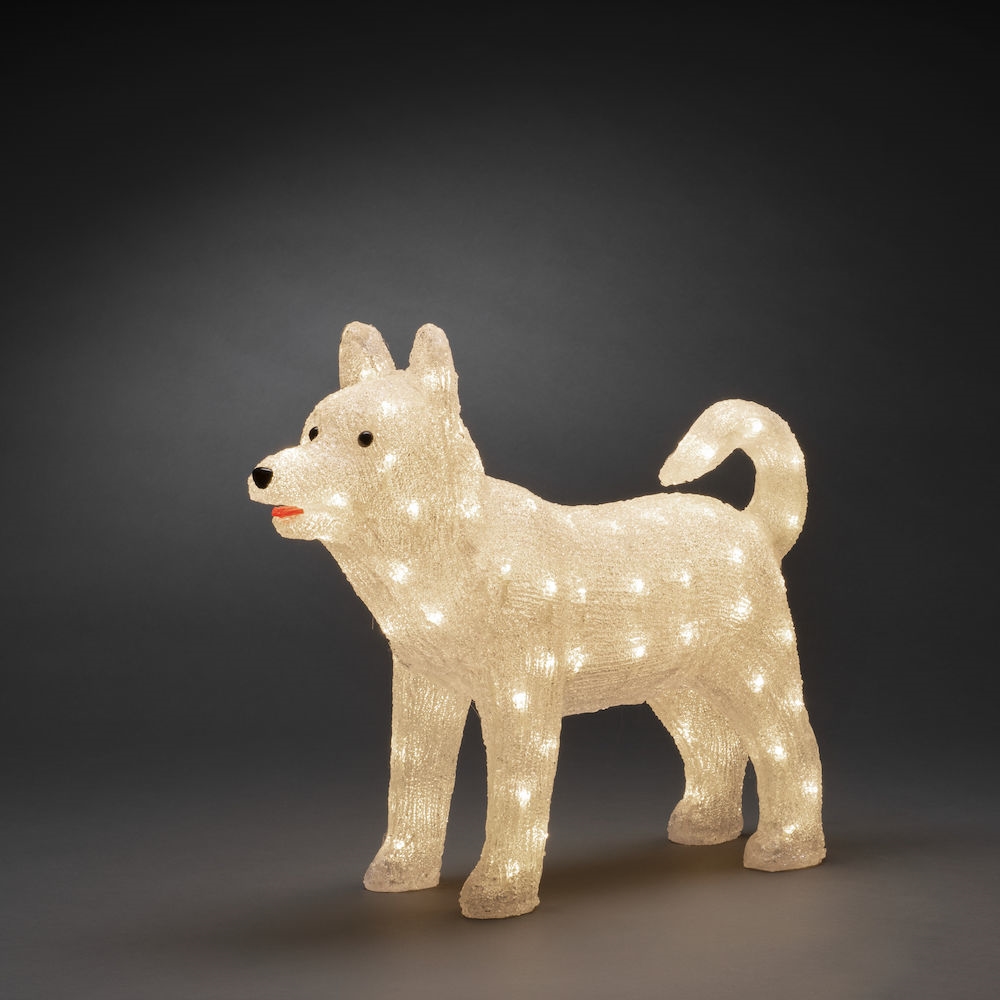 Dekorationsfigur Gnosjö Konstsmide Hund Akryl Husky 43 cm 88 LED