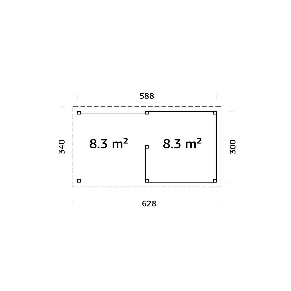 Paviljong Palmako Lenna 16,6 m2 Set 310