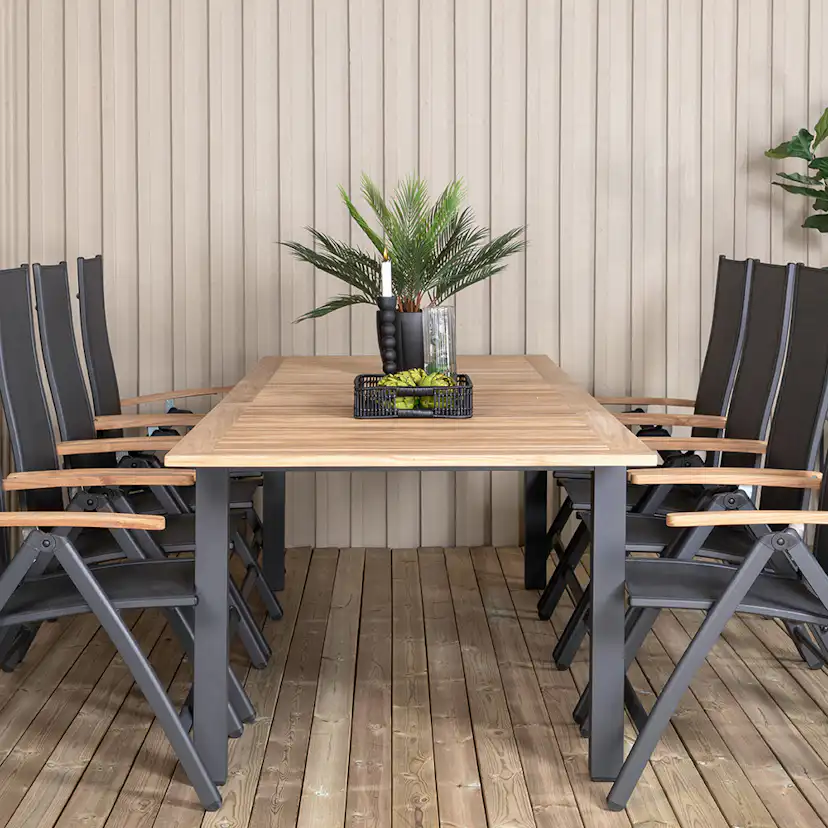 Matgrupp Venture Home Perla med 8 Perla Positionsstolar