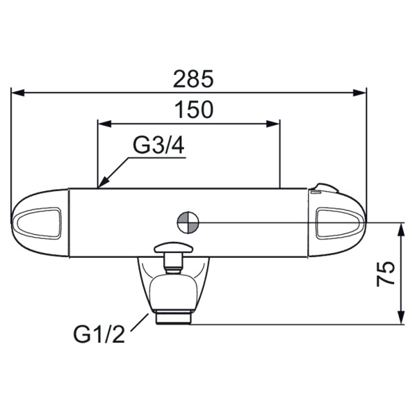 Badkarsblandare FM Mattsson 9000 med Utlopp Nedåt