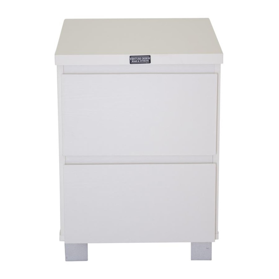 Lind Bedside Table - 40*55*H45 - White Vit