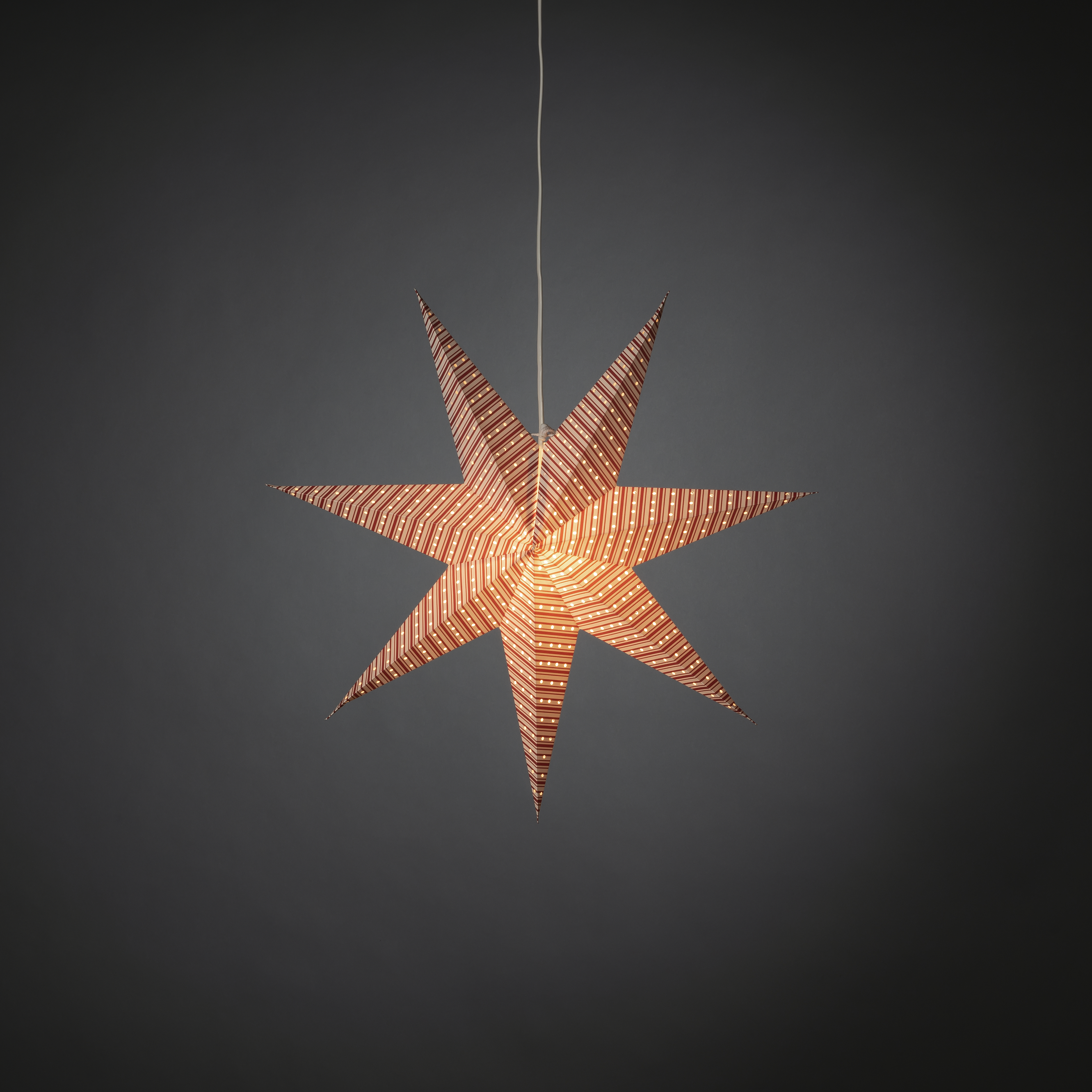 Adventsstjärna Gnosjö Konstsmide Rödrandig 60 cm