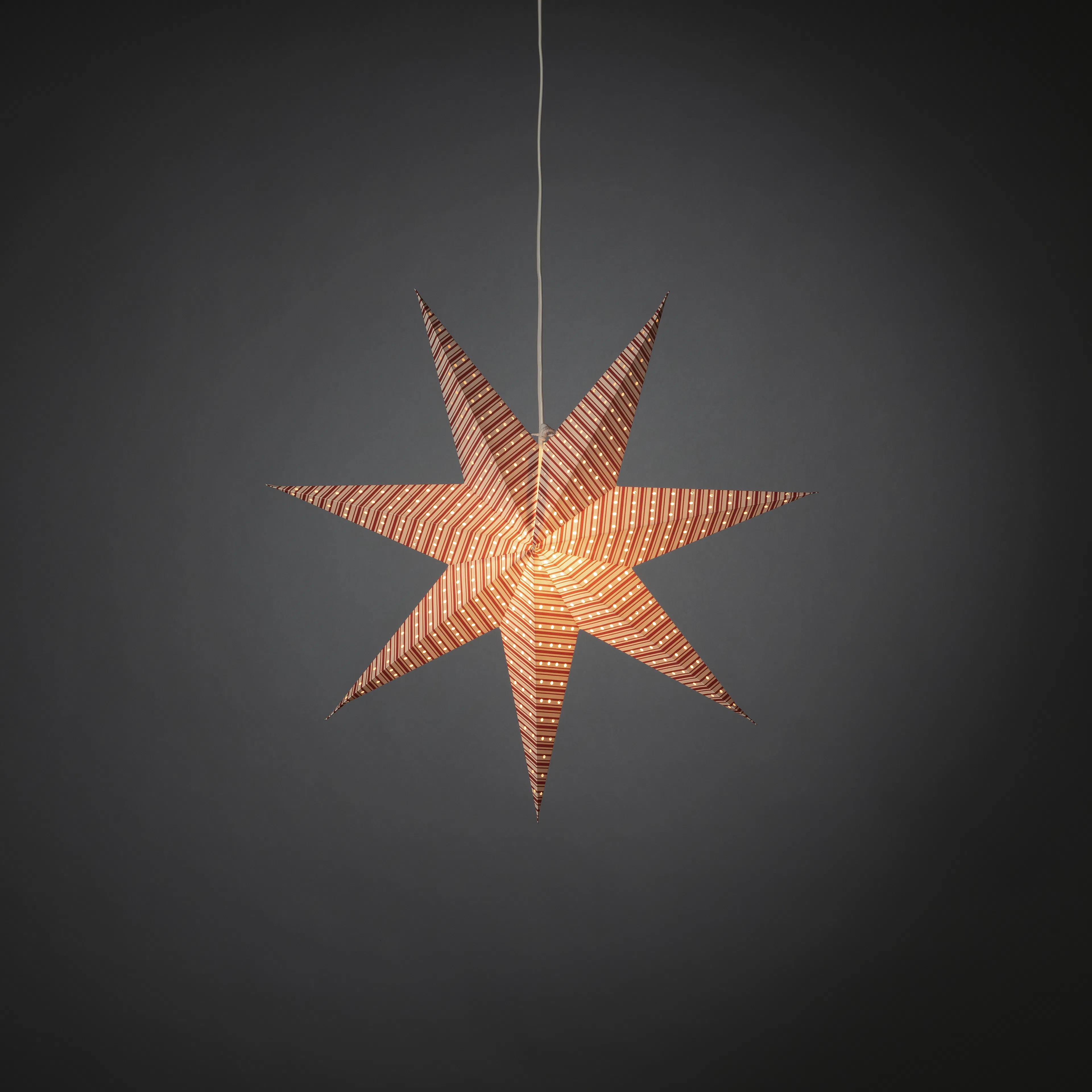 Adventsstjärna Gnosjö Konstsmide Rödrandig 60 cm