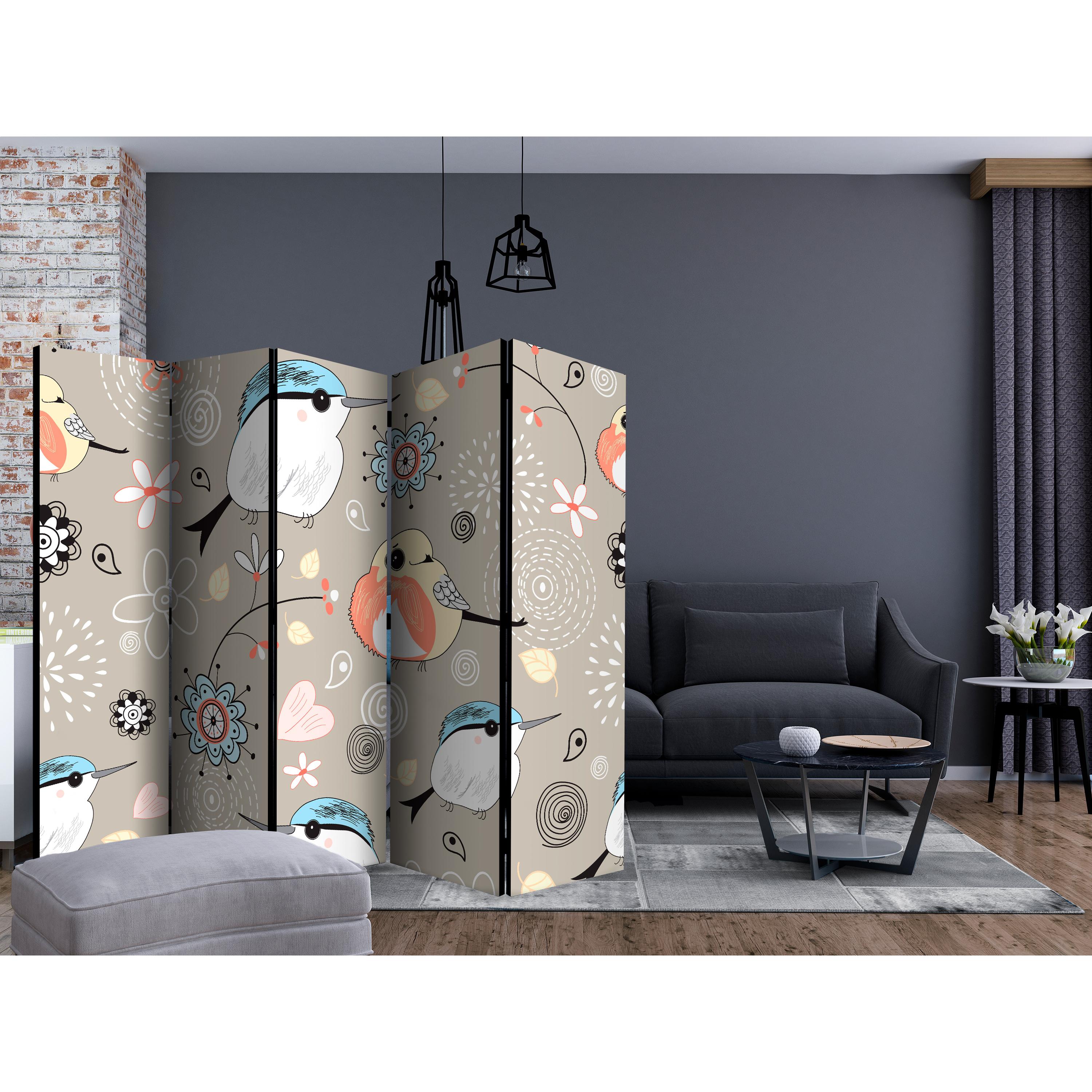 Rumsavdelare Arkiio Natural Pattern with Birds II 225x172 cm