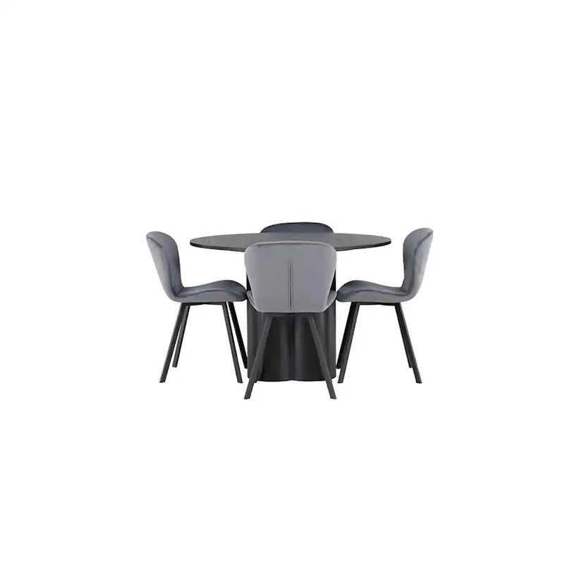 Matgrupp Venture Home Olivia Ø110 cm med 4 st Lilja stolar