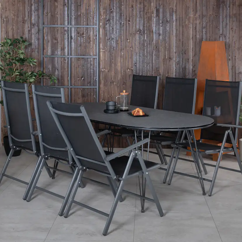 Matgrupp Venture Home Ville med 6 Bend Matstolar