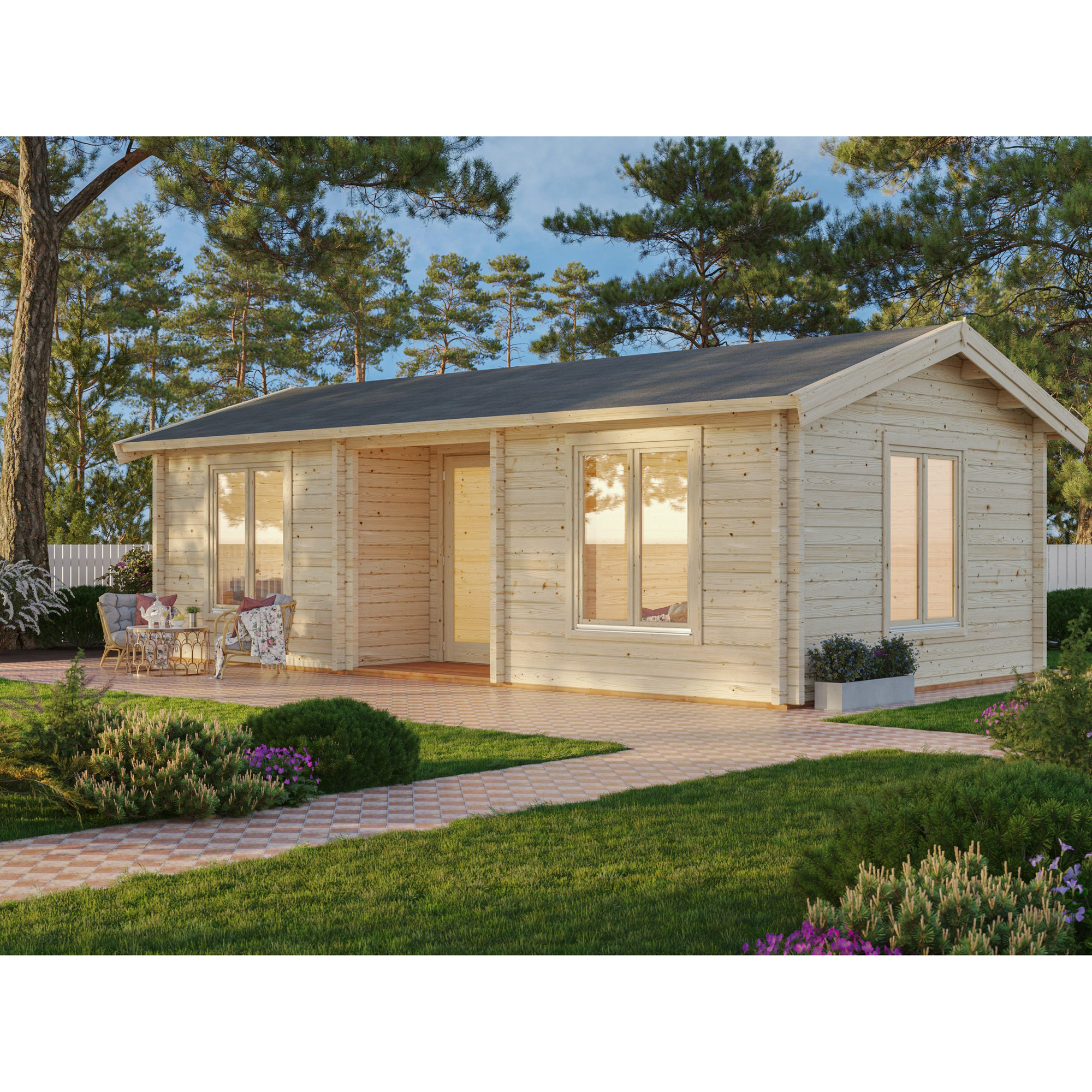 Fritidshus Palmako Anna 30,8 m² Komplett Stuga med Sadeltak