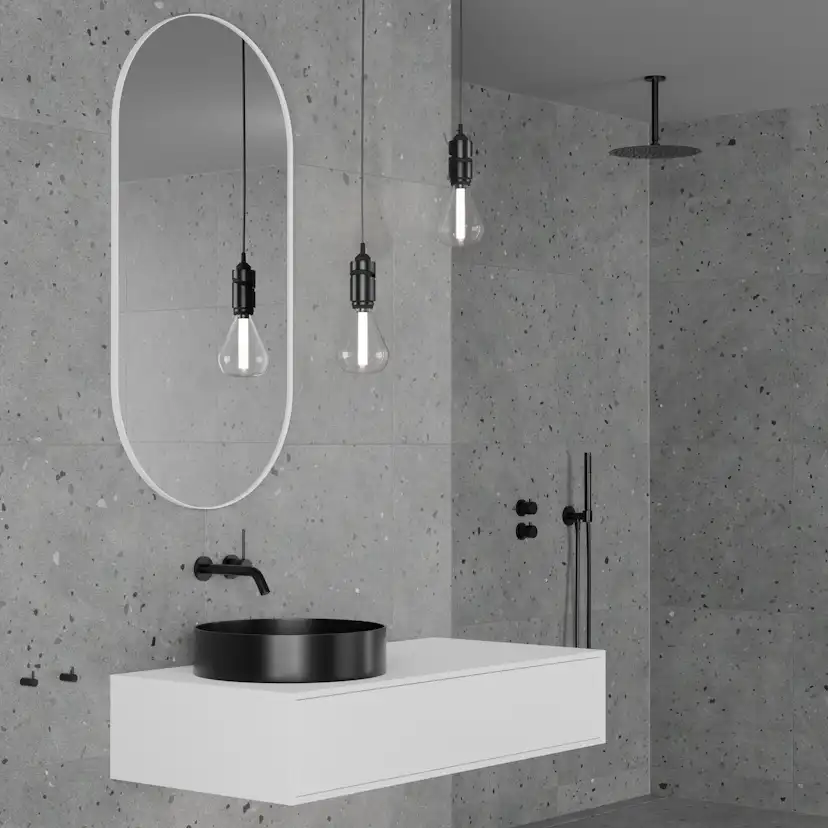 Takduschset Scandtap Steel Harmonized 2Z för Inbyggnad Shadow Shadow/Svart
