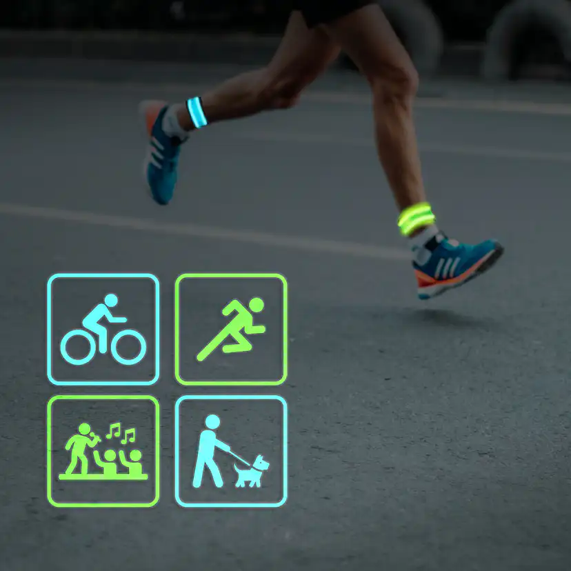 LED-reflexband LogiLink Slap-wrap 2-pack Blå + Grön