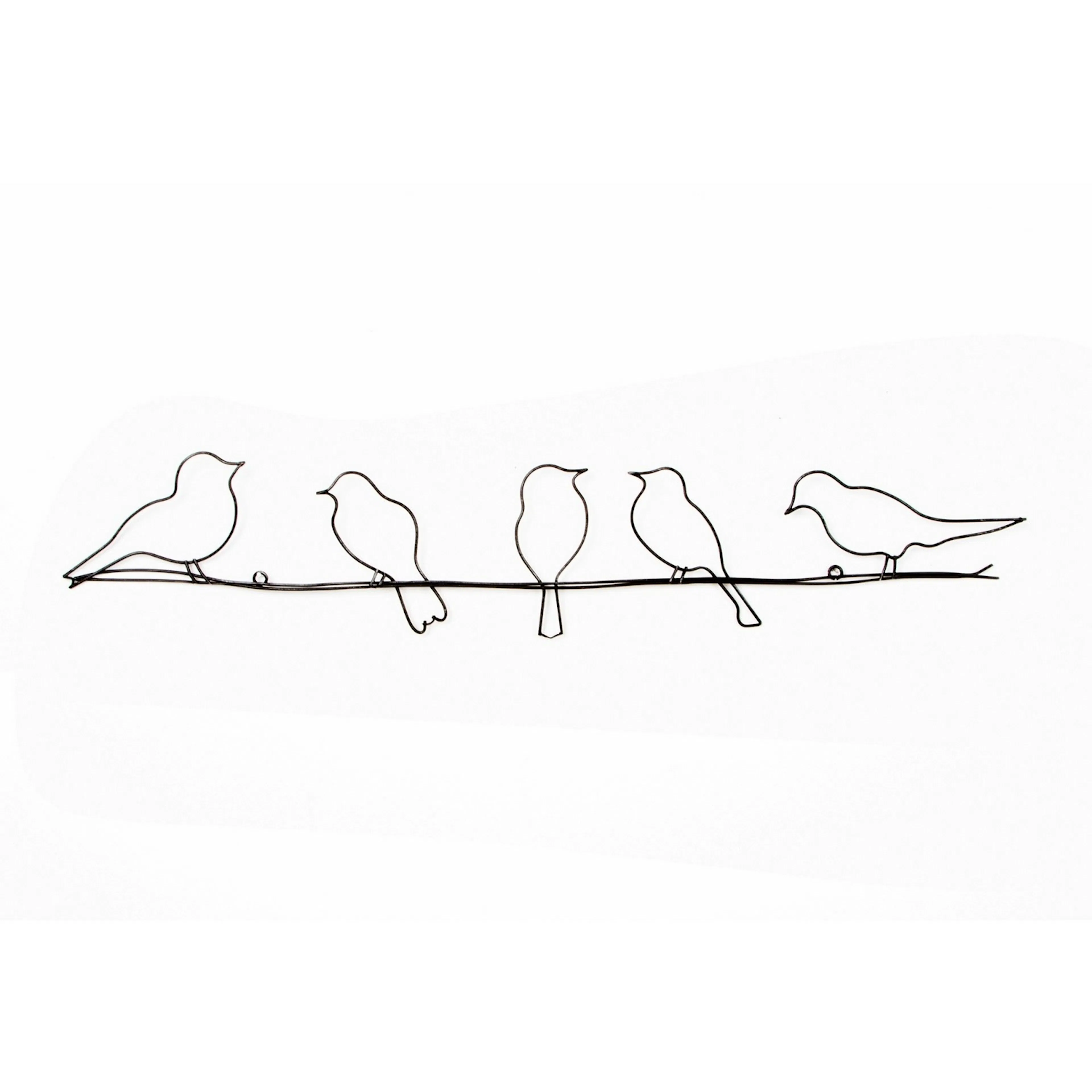 Metallkonst Art for the Home Birds on a Wire
