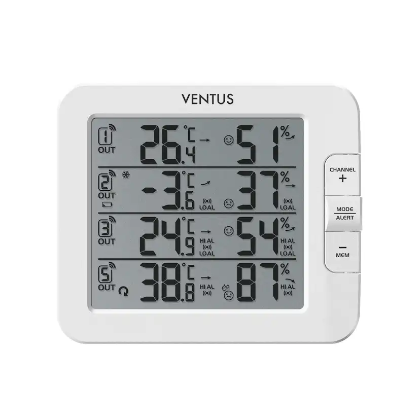 Väderstation Ventus Trådlös W210 Vit Termometer med Multifunktionell Display