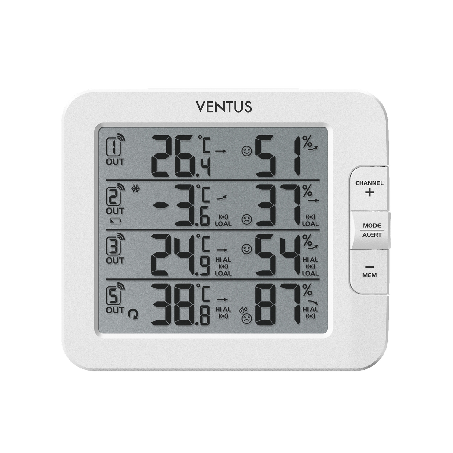 Väderstation Ventus Trådlös W210 Vit Termometer med Multifunktionell Display & Wifi
