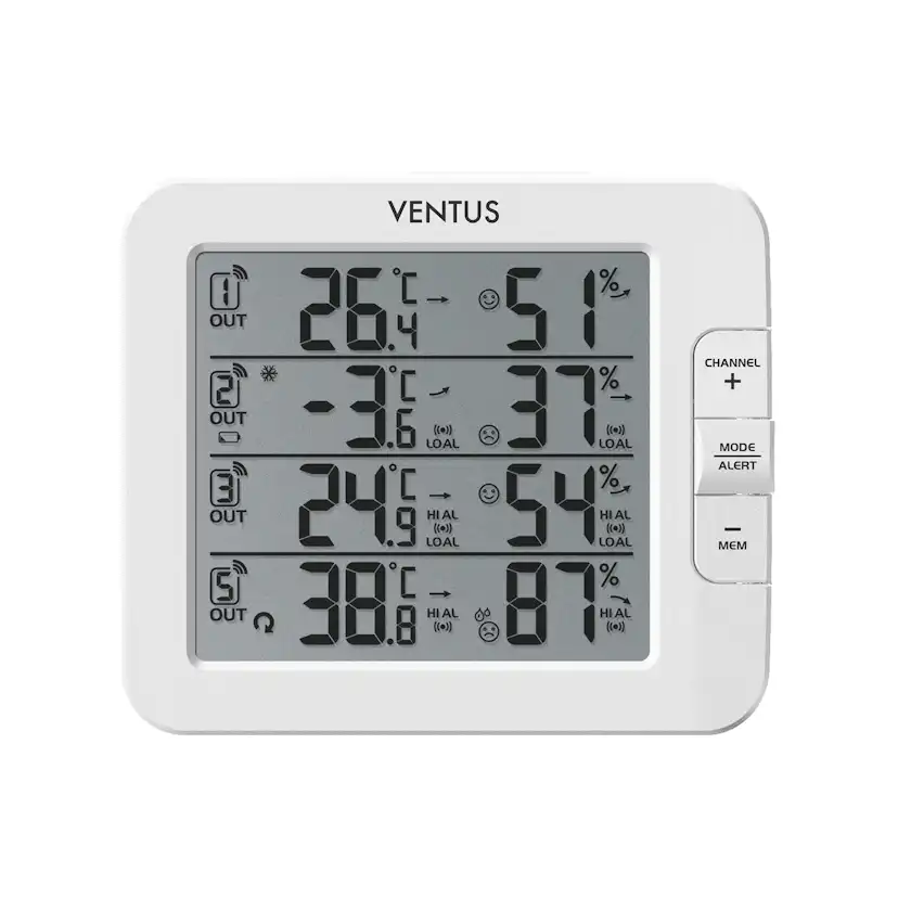 Väderstation Ventus Trådlös W210 Vit Termometer med Multifunktionell Display & Wifi