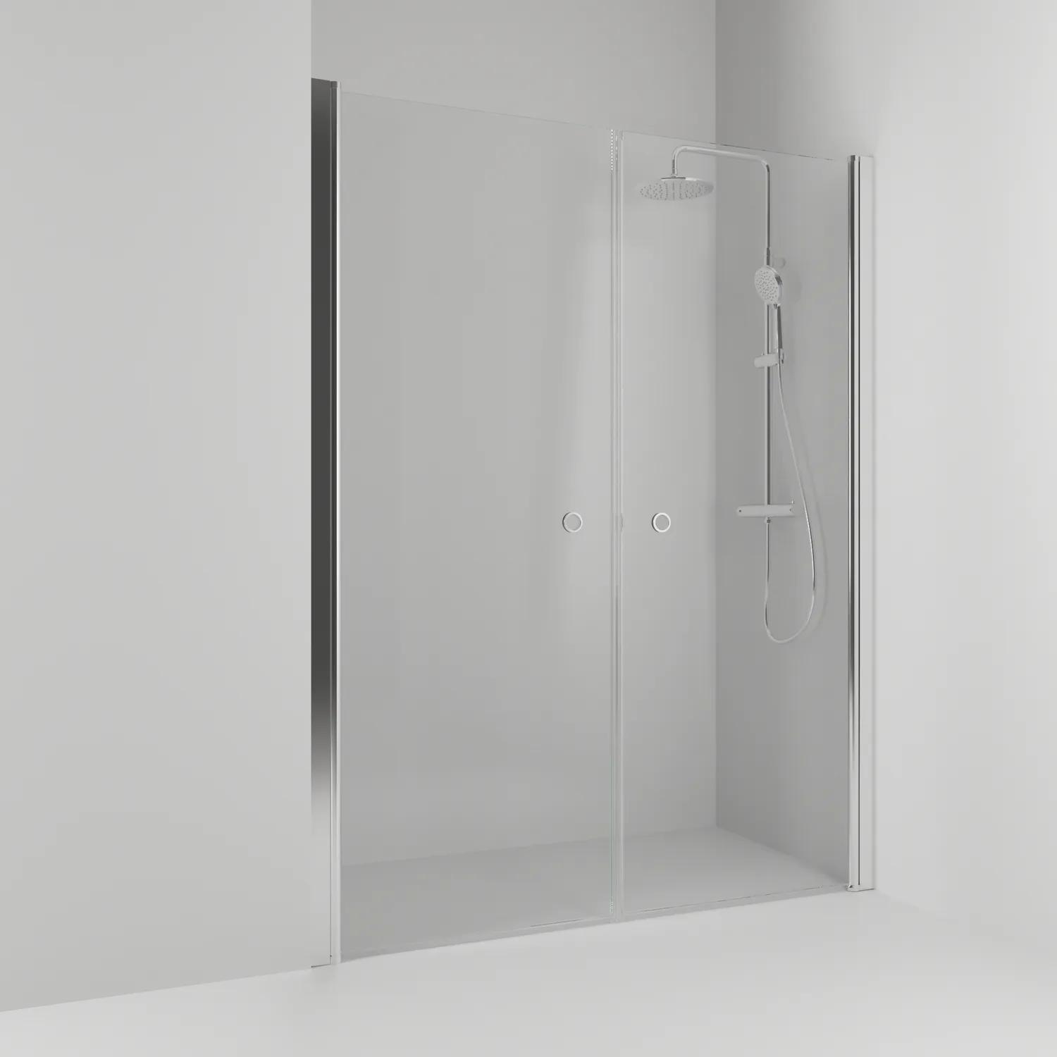 Dnisch Rak Skoga HG Bl/Kl 118 B: 1180 mm, H: 1980 mm, Profil: Alu blank, Klarglas