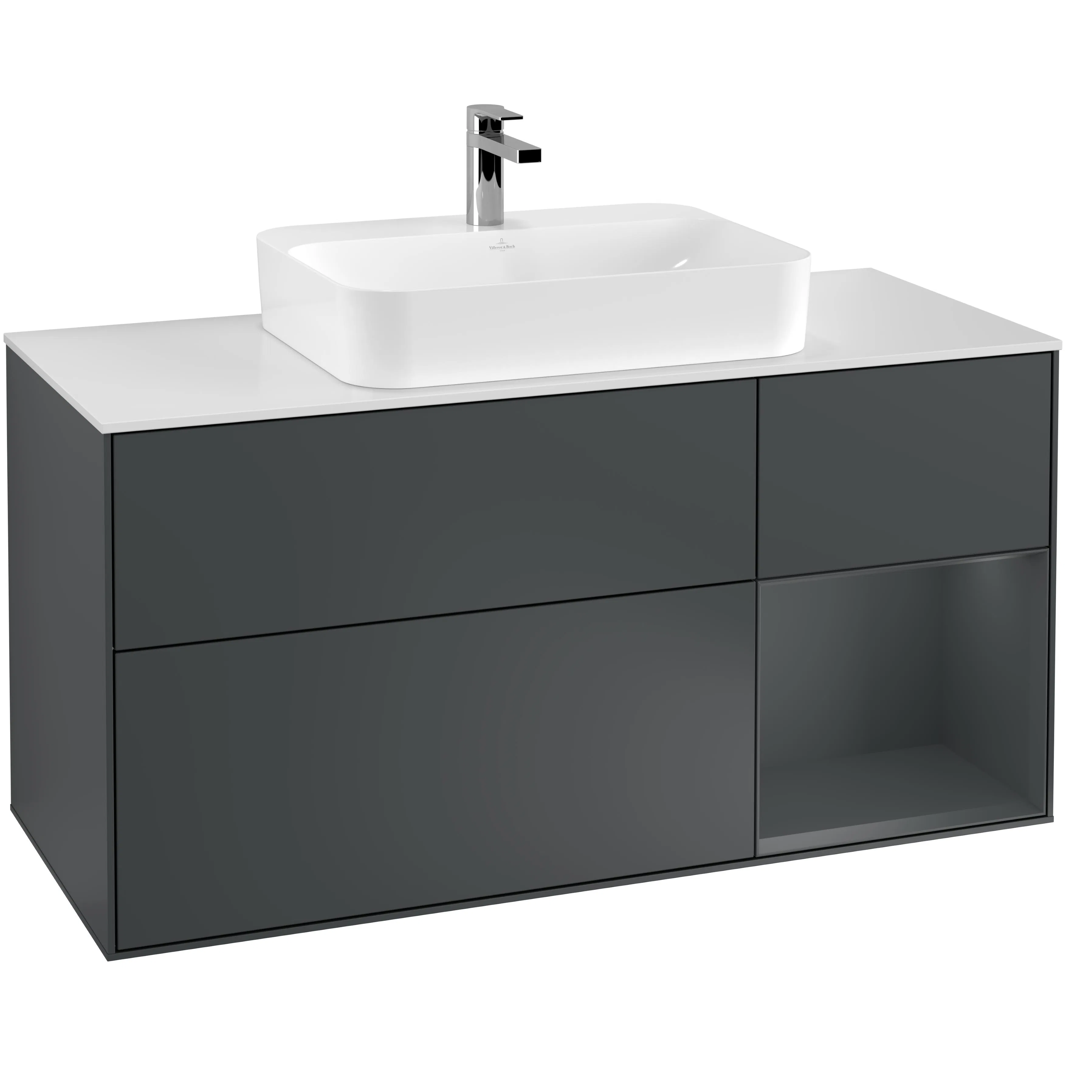 Tvättställsskåp Villeroy & Boch Finion med 3 Lådor Hylla och Bänkskiva för Ytmonterat Tvättställ