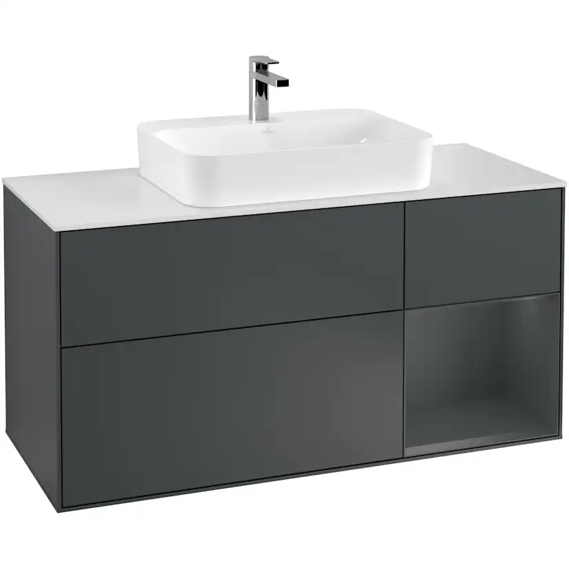 Tvättställsskåp Villeroy & Boch Finion med 3 Lådor Hylla och Bänkskiva för Ytmonterat Tvättställ