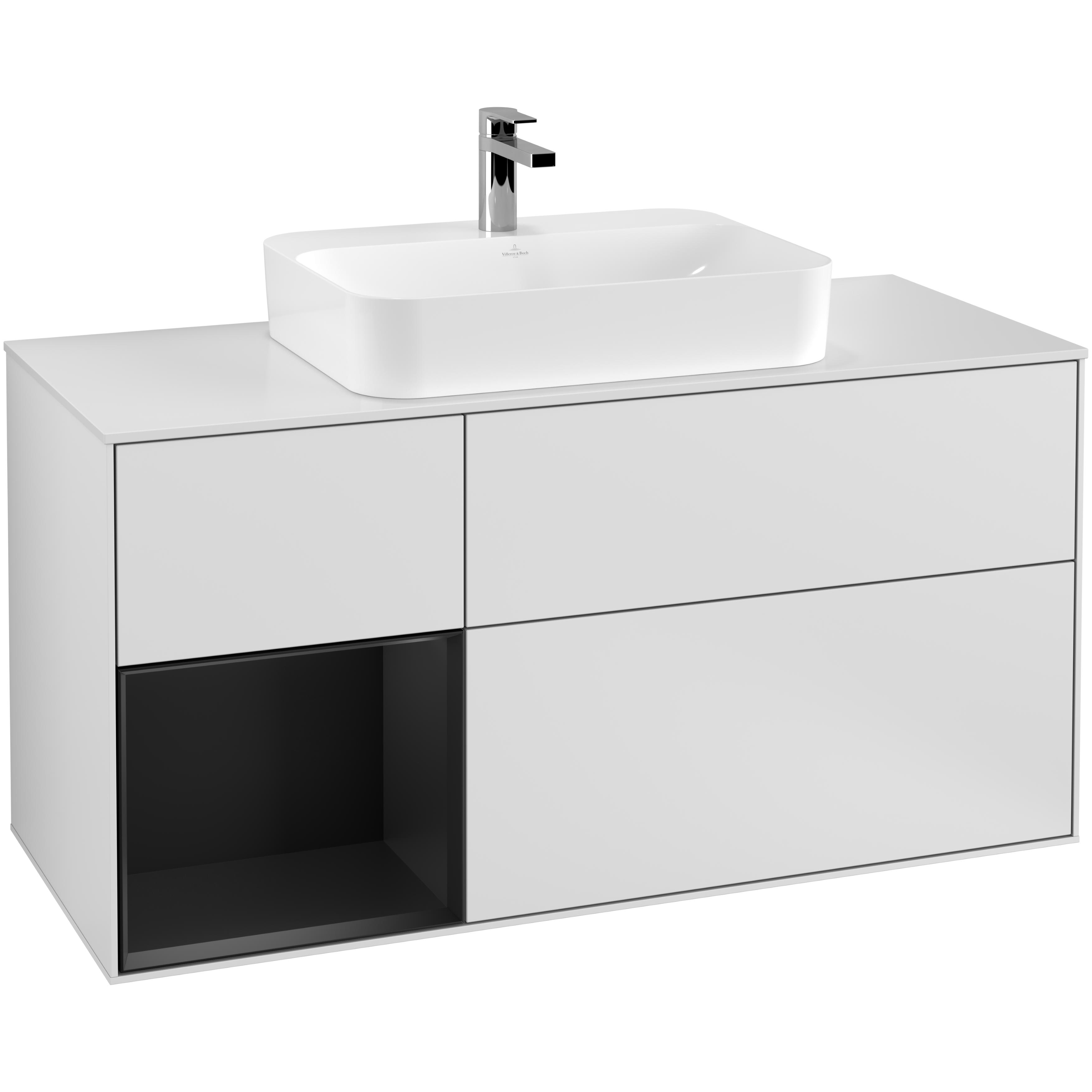 Tvättställsskåp Villeroy & Boch Finion med 3 Lådor Hylla och Bänkskiva för Ytmonterat Tvättställ