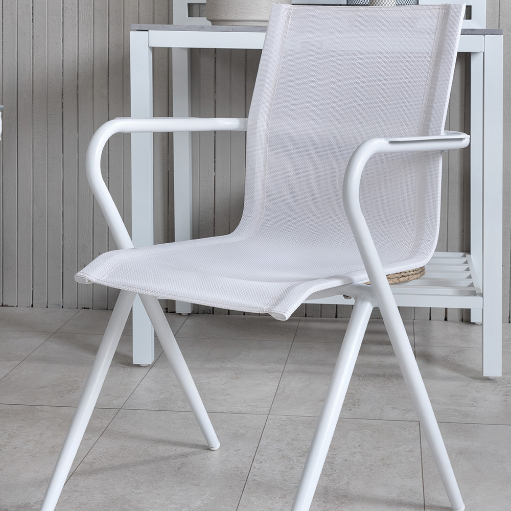 Matgrupp Venture Home Vyn Vit med 4 Anve Matstolar