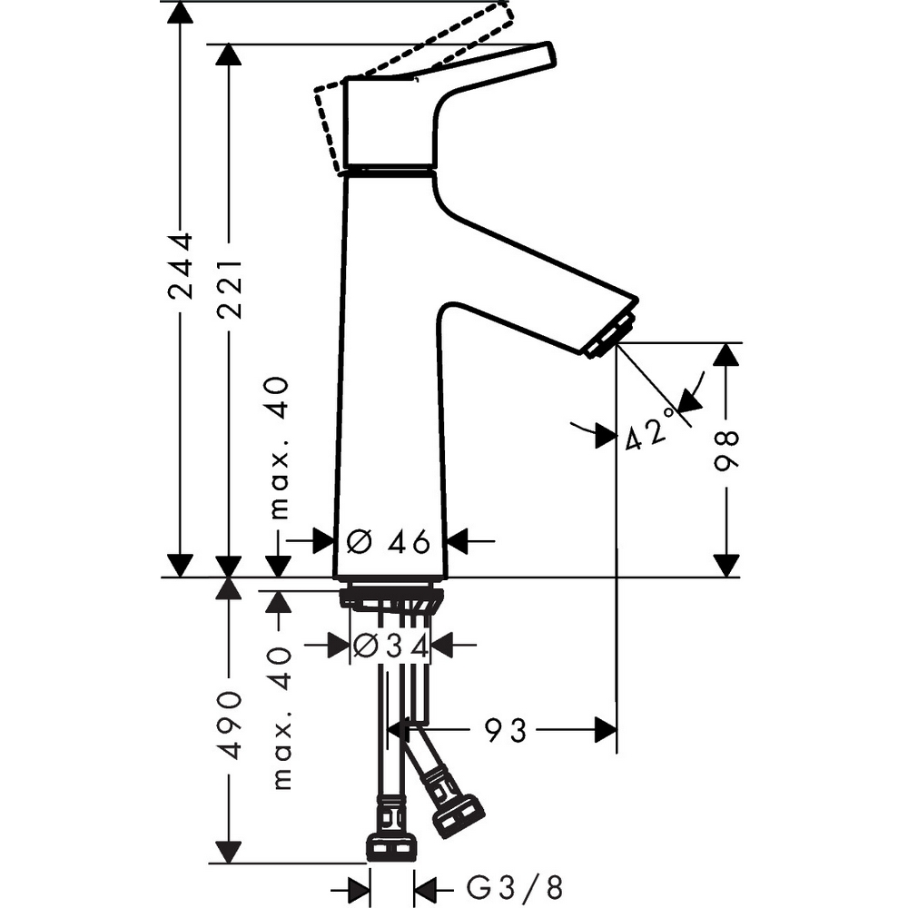 Tvättställsblandare Hansgrohe Talis S 100