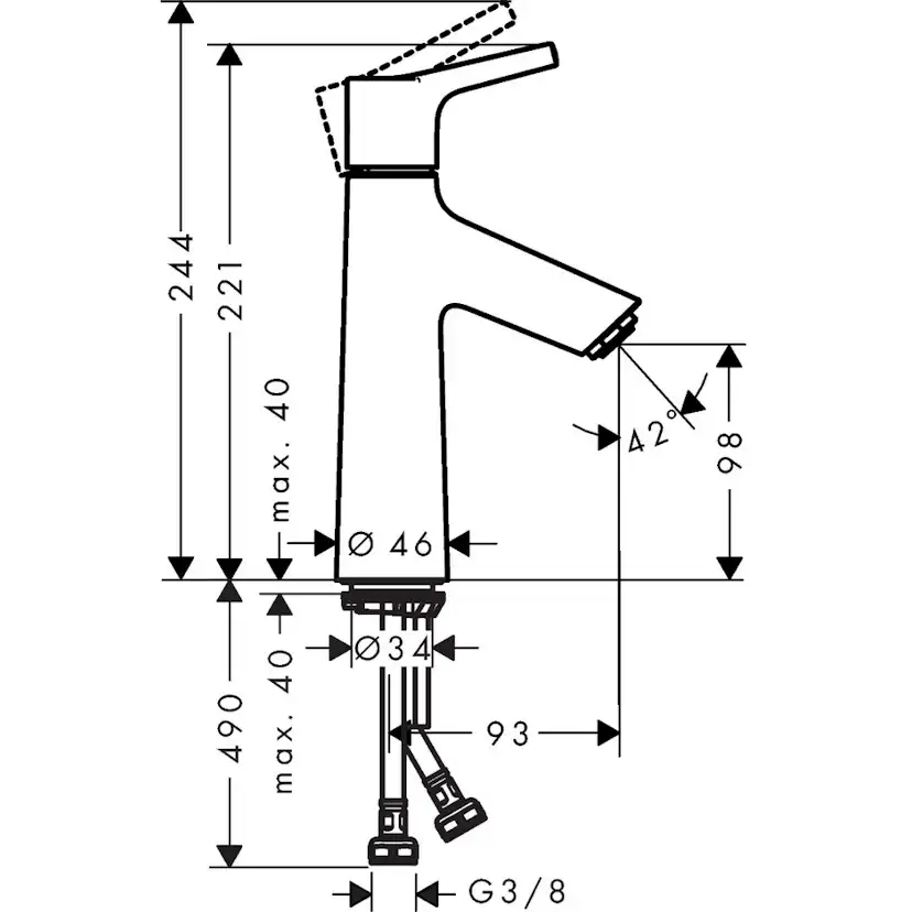 Tvättställsblandare Hansgrohe Talis S 100