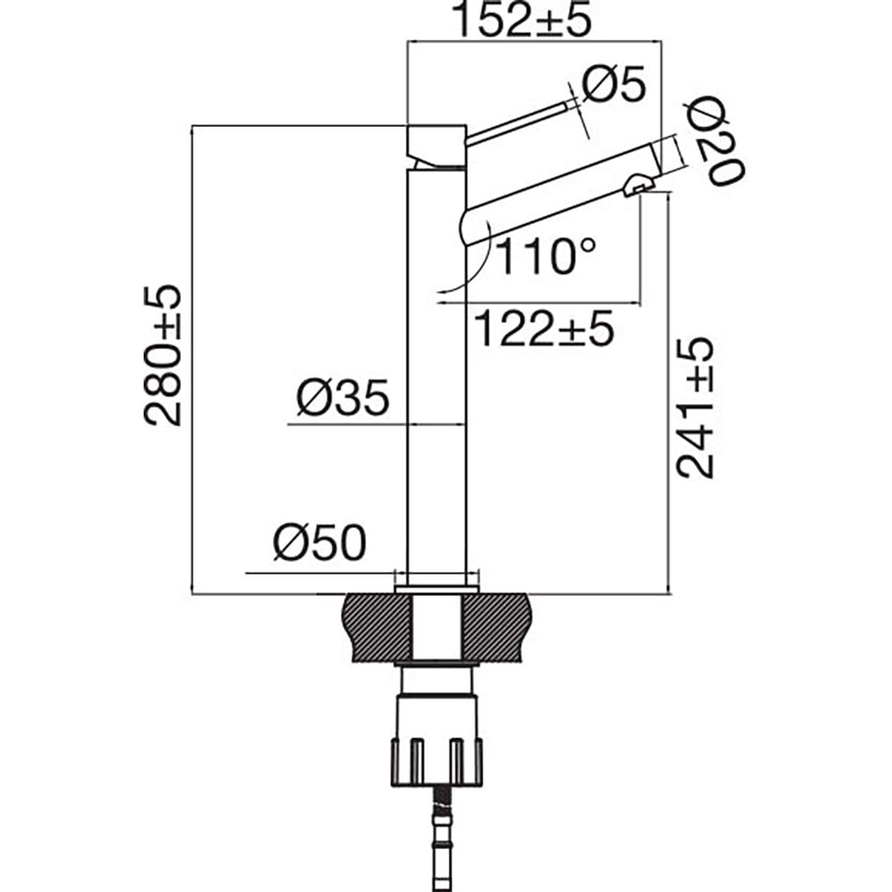 Tvättställsblandare Scandtap Steel Vector High