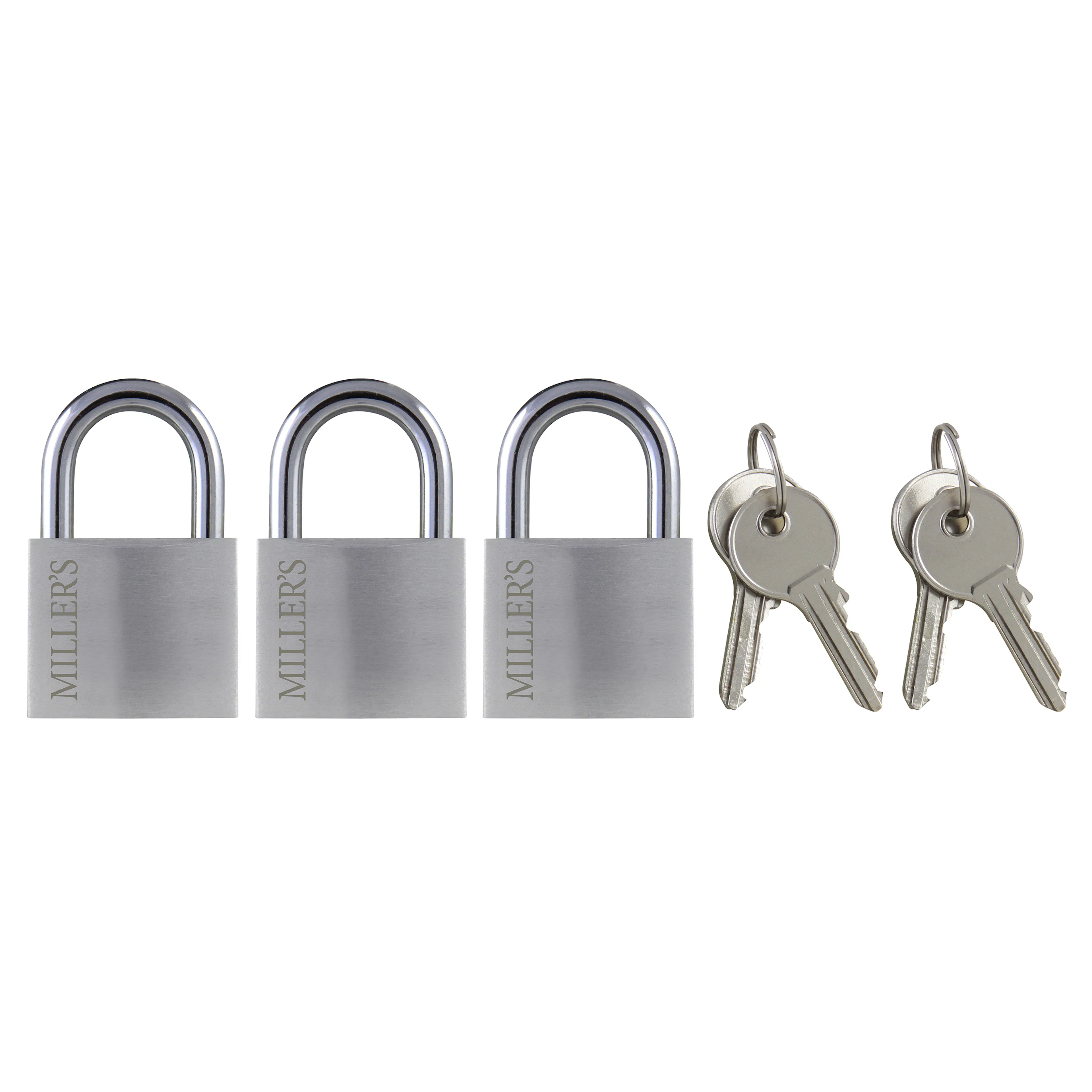 Hänglås Millers Aluminium 3-Pack