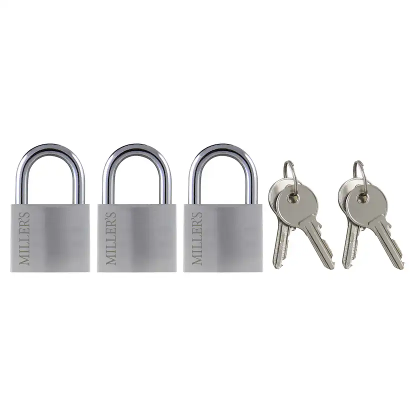 Hänglås Millers Aluminium 3-Pack