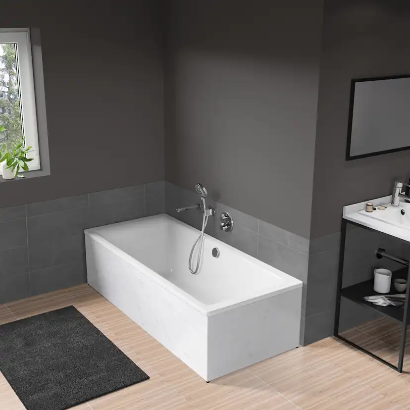 Puro Duo badkar med front Eternal Statuario 1800 mm, Eternal Statuario