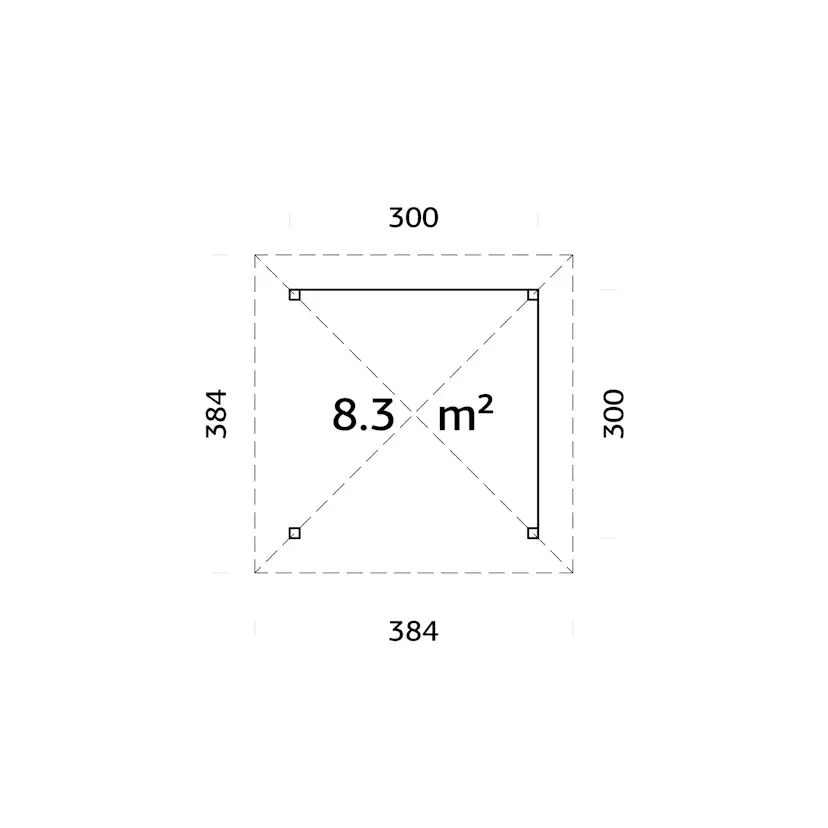 Paviljong Palmako Bianca 8,3 m2 Set 102