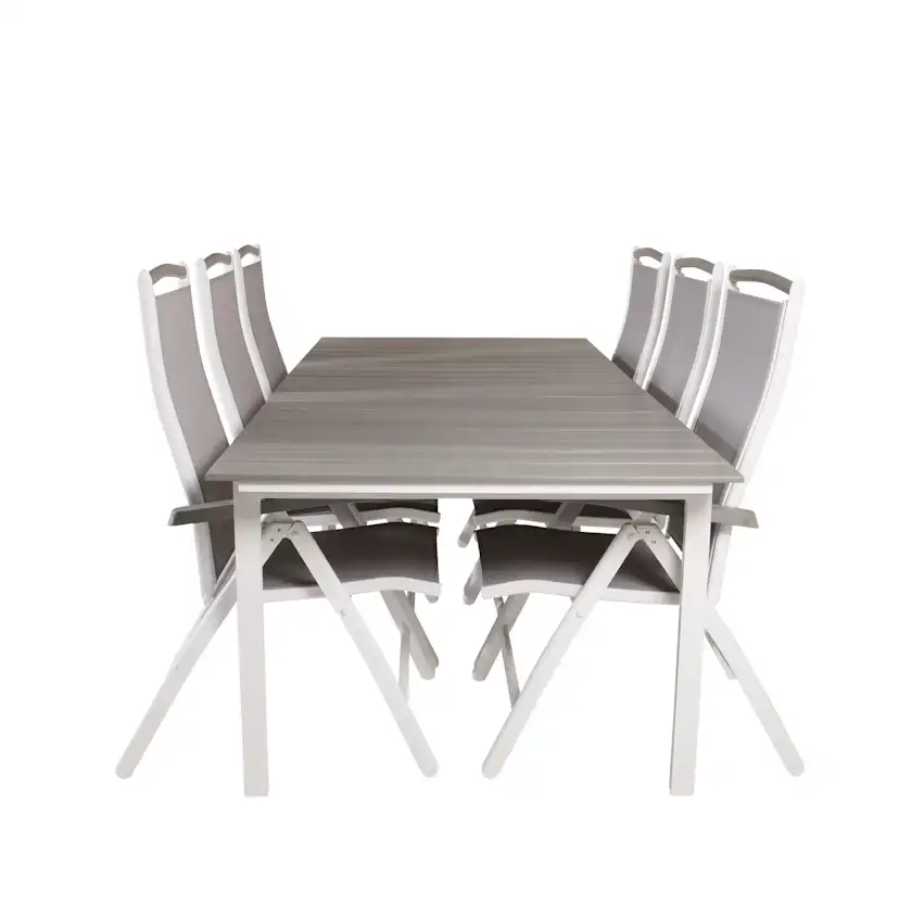 Levels Dining Table 224/324*100 - White Alu / Grey Aintwood Grå