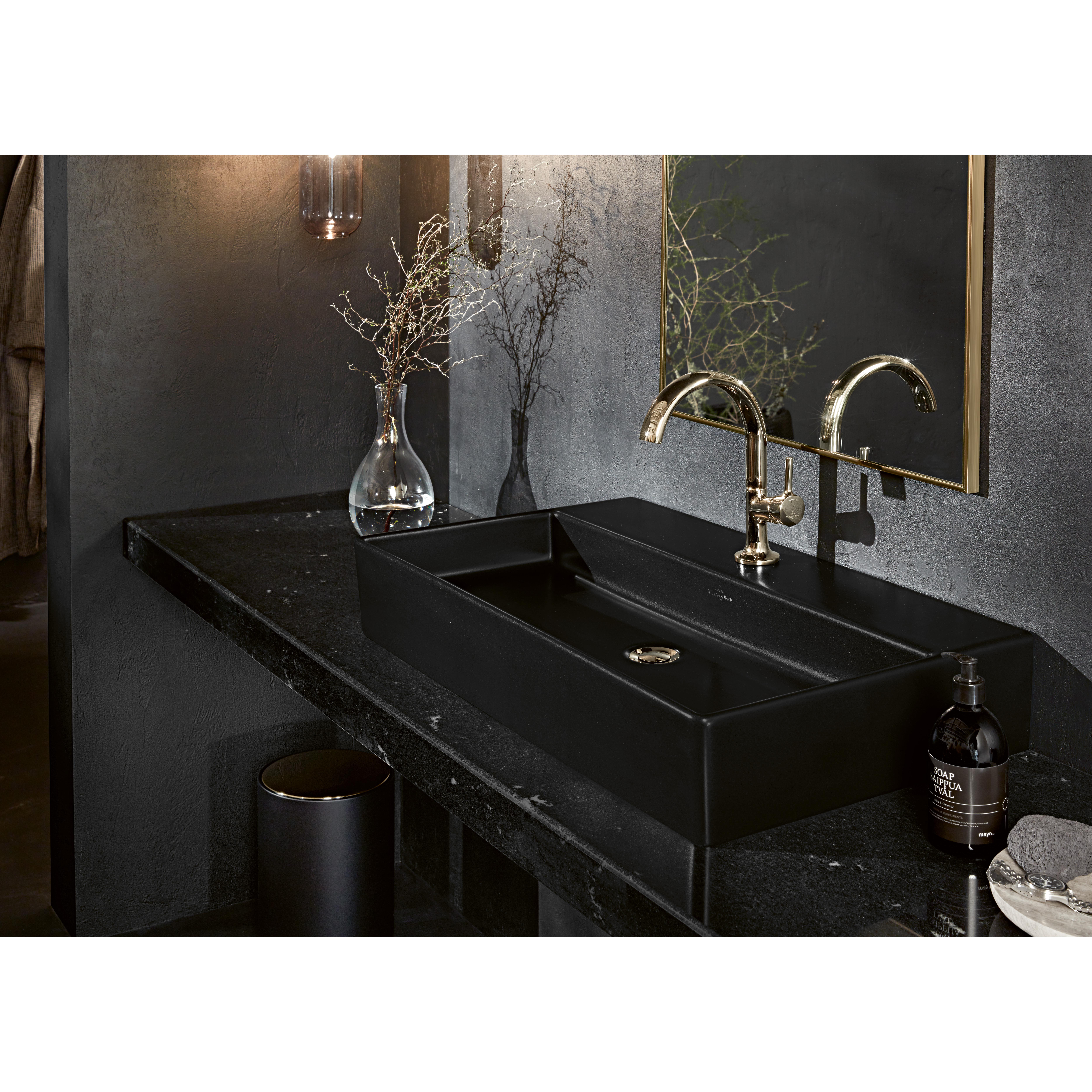 Tvättställ villeroy & Boch Memento 2.0 4A22CGI4 Graphite CeramicPlus, Utan Bräddavlopp, 1200 mm, Med 2 Blandarhål, för Två Enhålsblandare