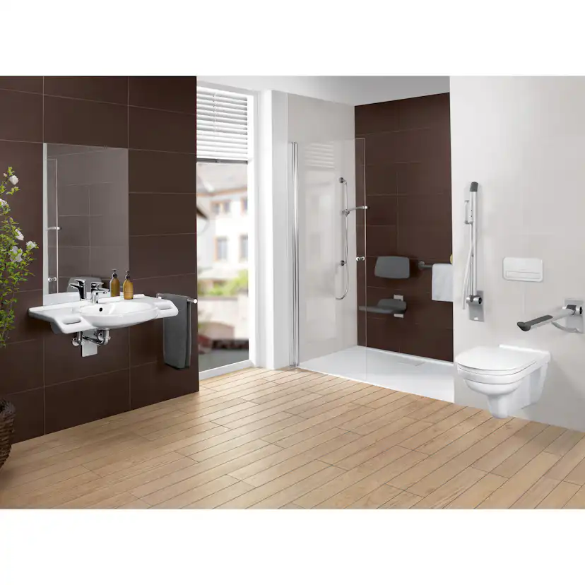 Tvättställ villeroy & Boch O.novo Vita 412081T2 Vit Alpin AntiBac CeramicPlus, Utan Bräddavlopp, Med Blandarhål, för Trehålsblandare