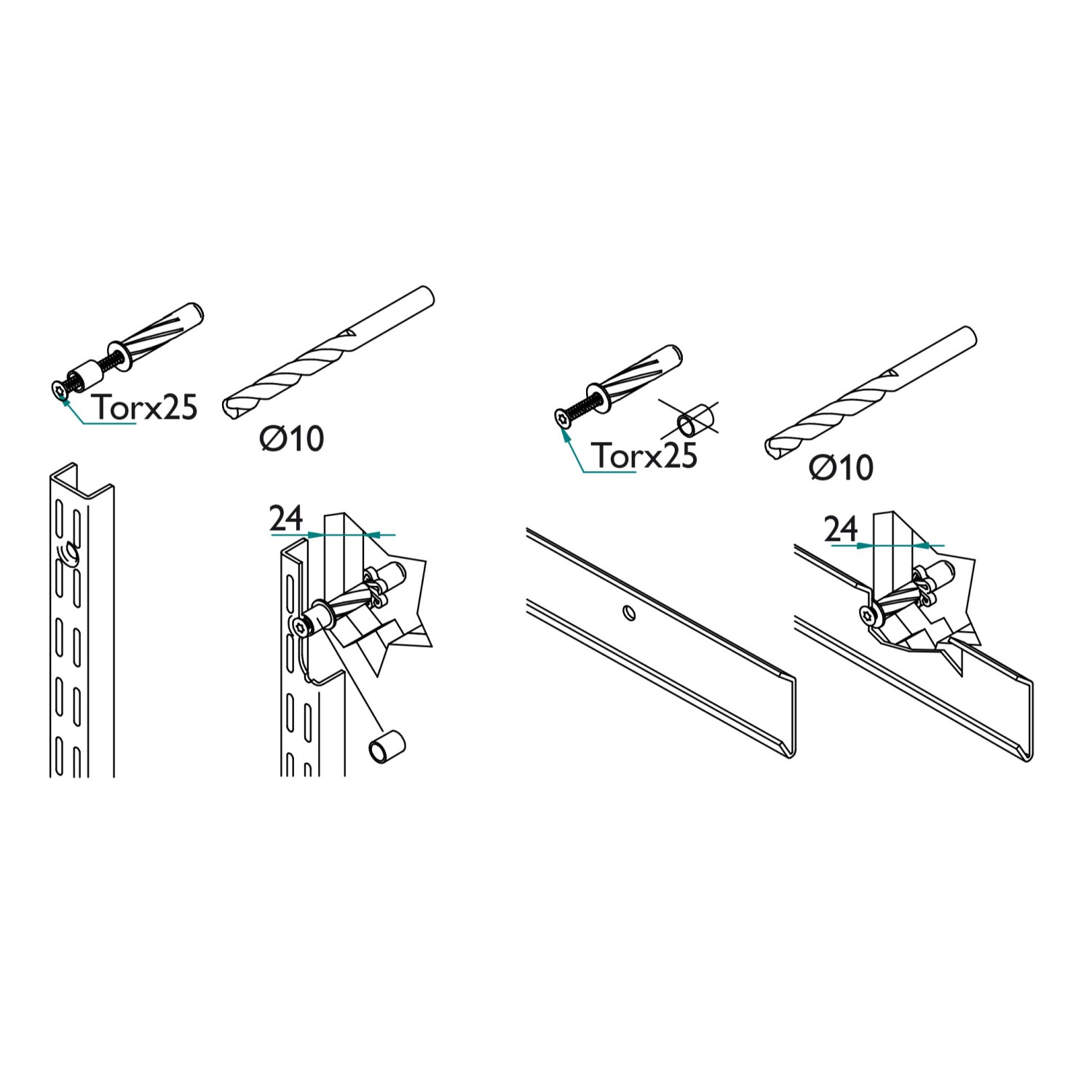 Expanderplugg Lundbergs för Dubbelgips Wide 4-Pack