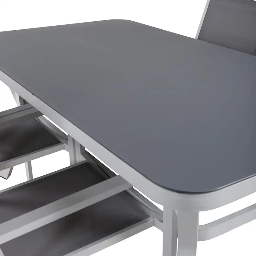 Matgrupp Venture Home Vyn Vit med 4 Curz Stapelbara Matstolar