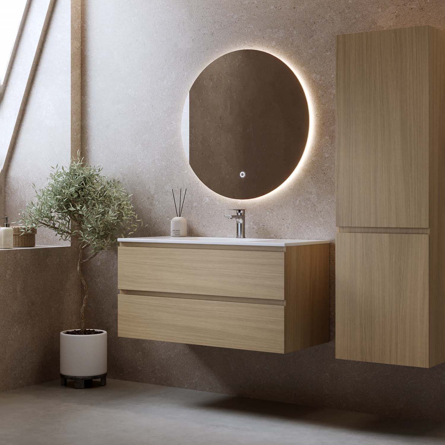 Tvättställsskåp Bathlife Eufori Ljus Ek
