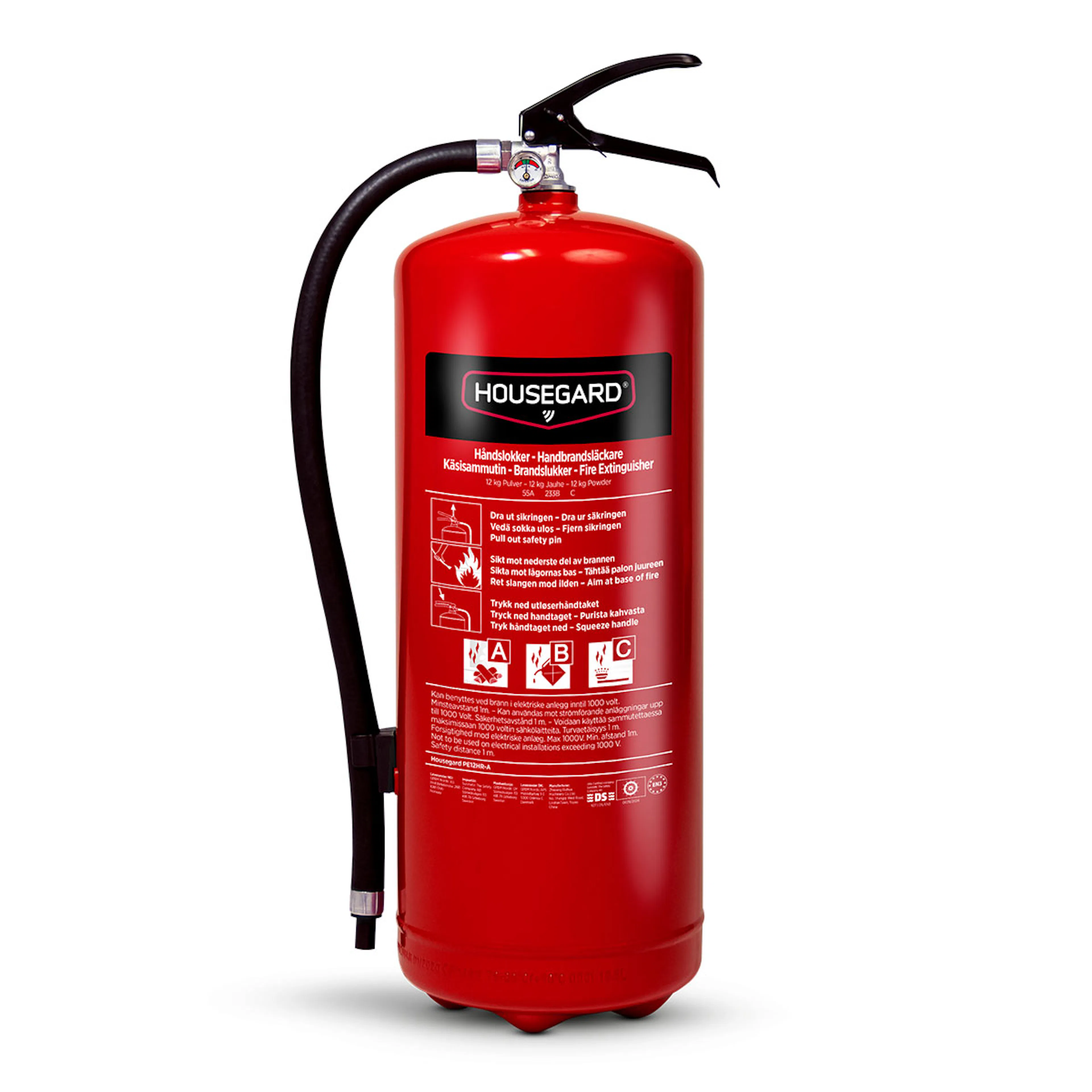 Brandsläckare Housegard 12 kg Pulversläckare PE12HR-A