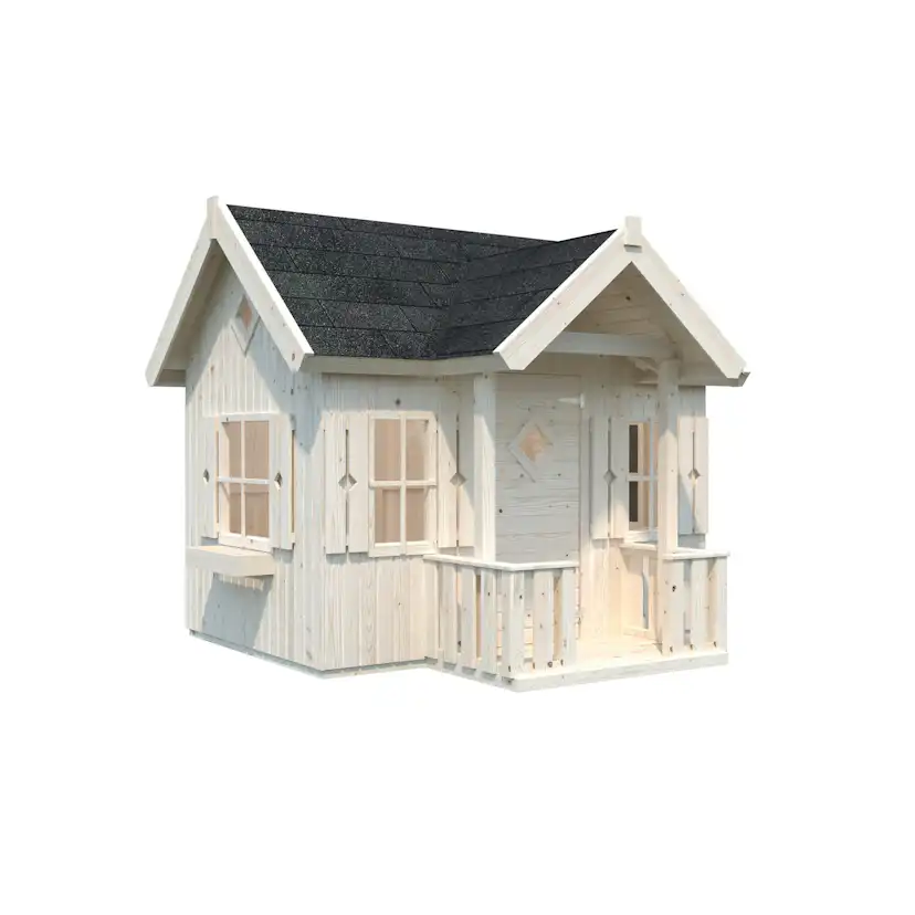Lekstuga Palmako Jennie 3,7 m² Trästuga med Altan & Sadeltak