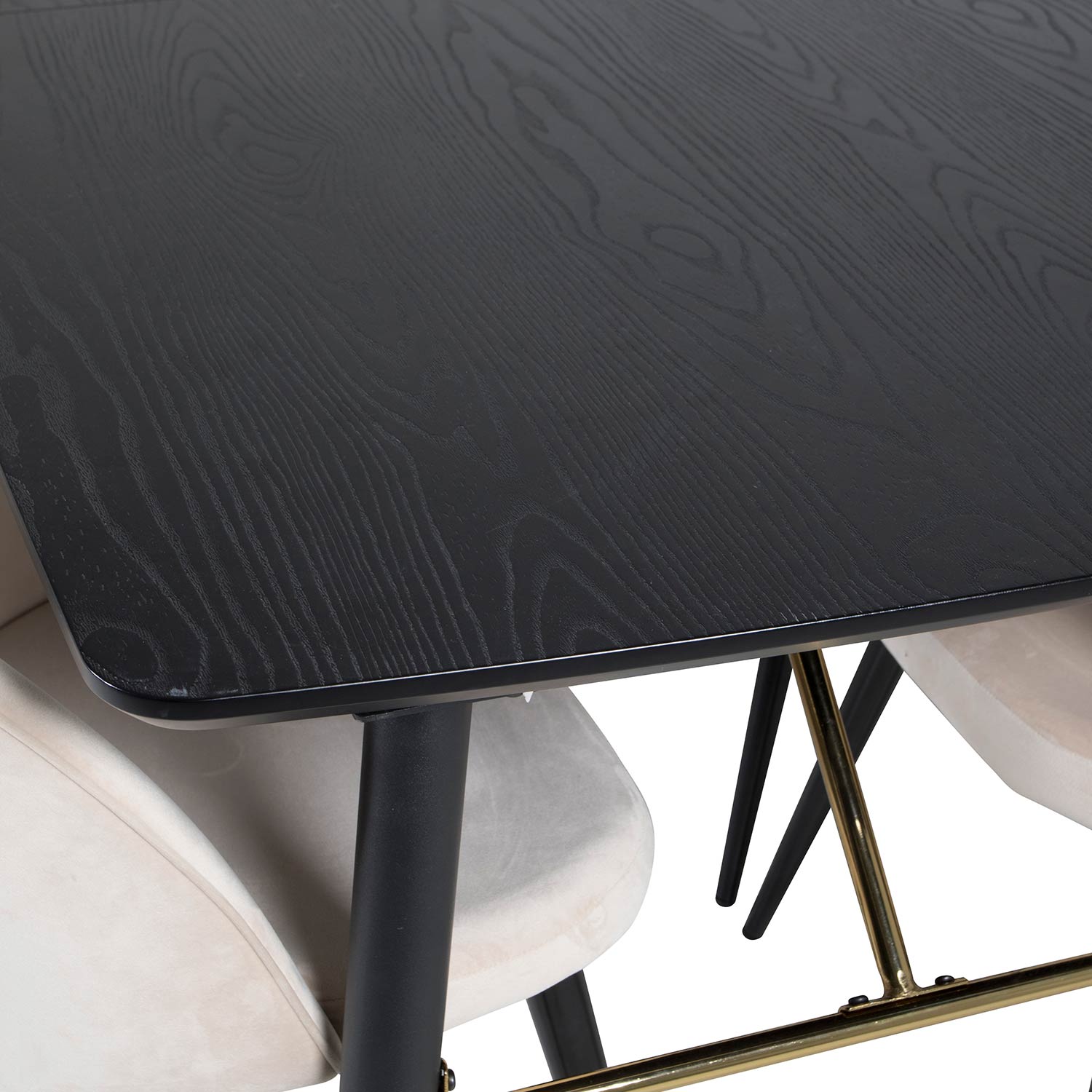 Matgrupp Venture Home Gold med 6 Velvet Stolar