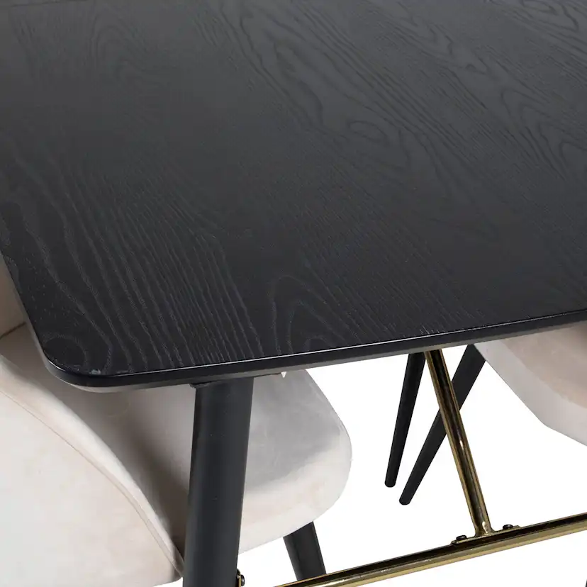 Matgrupp Venture Home Gold med 6 Velvet Stolar