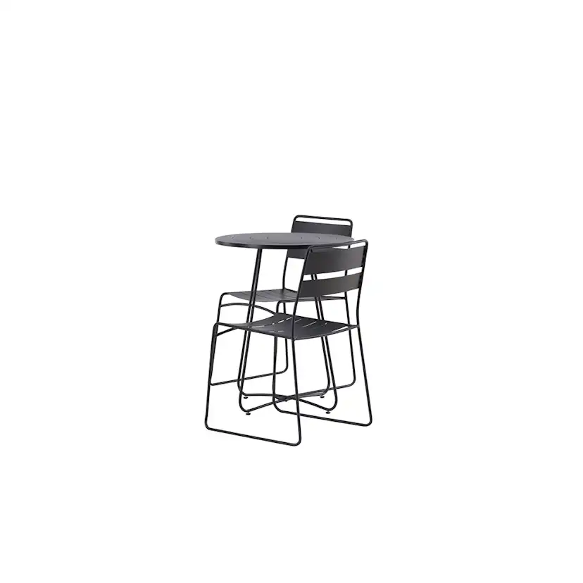 Bacong Cafetable Stål - Black / Round ø60** +Lina Dining Cha Svart