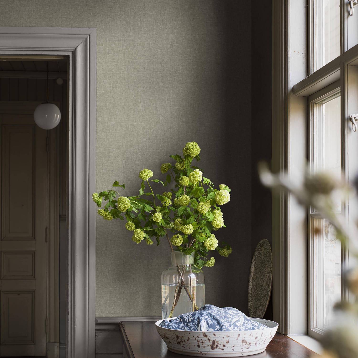 Tapet Boråstapeter Canvas Olive 6130