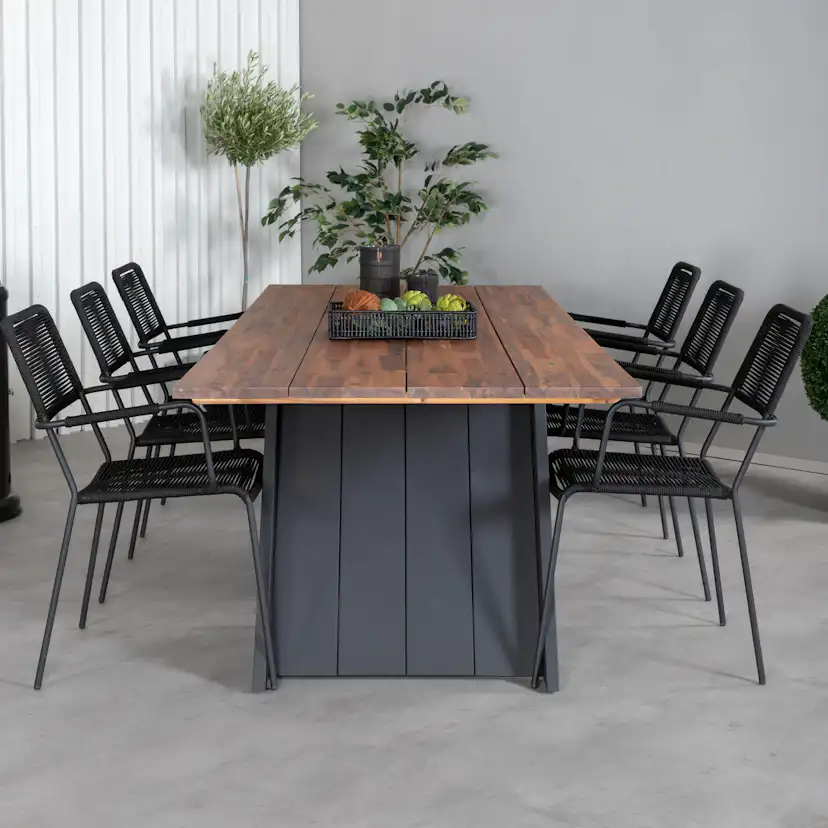 Matgrupp Venture Home Doni med 6 Lumi Karmstolar