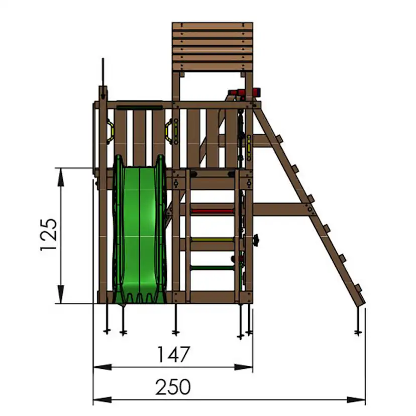 Klätterställning Jungle Gym Safari Med Rutschkana Mörkgrön