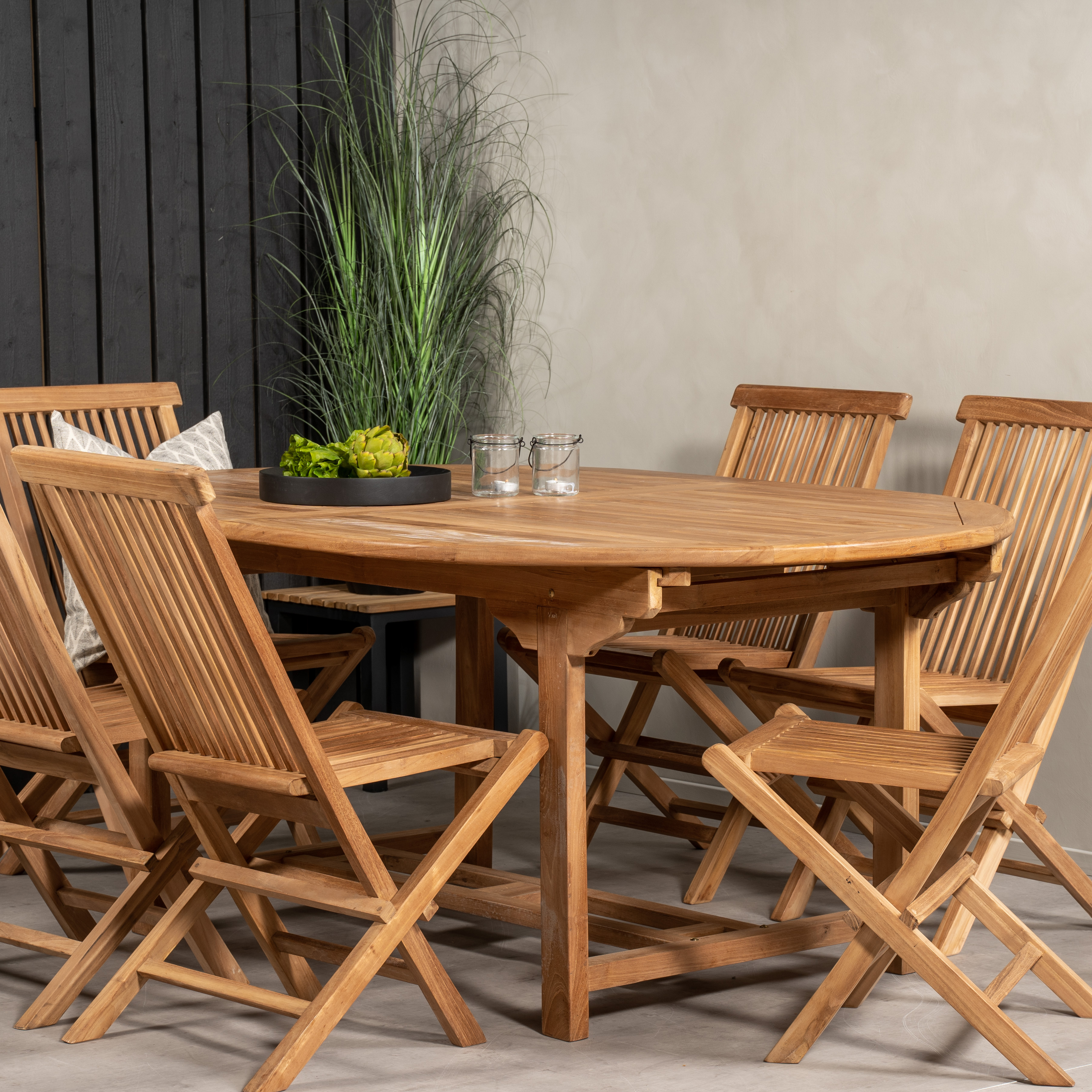 Matgrupp Venture Home Kiara 180/240 med 6 Stolar Utan Armstöd