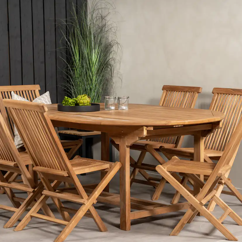 Matgrupp Venture Home Kiara 180/240 med 6 Stolar Utan Armstöd