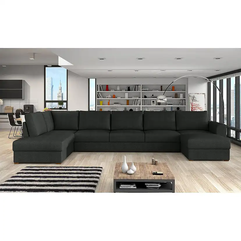 Wilma U-bäddsoffa Large Vänster Svart, Vänster